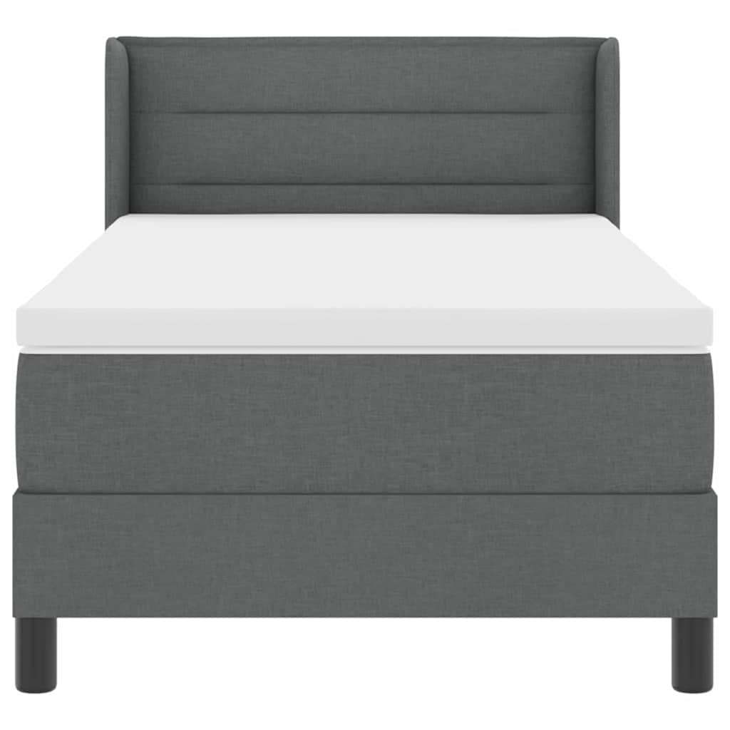 Letto a molle con testiera Grigio scuro 200 x 90 cm Tessuto | homemem39