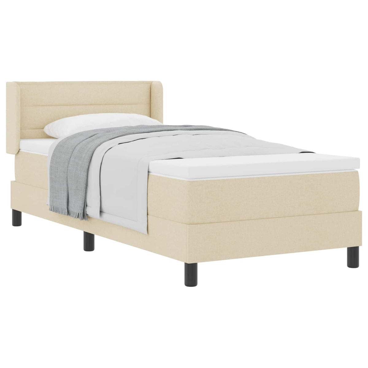 Letto a molle con testiera Crema 200 x 90 cm Tessuto | homemem39