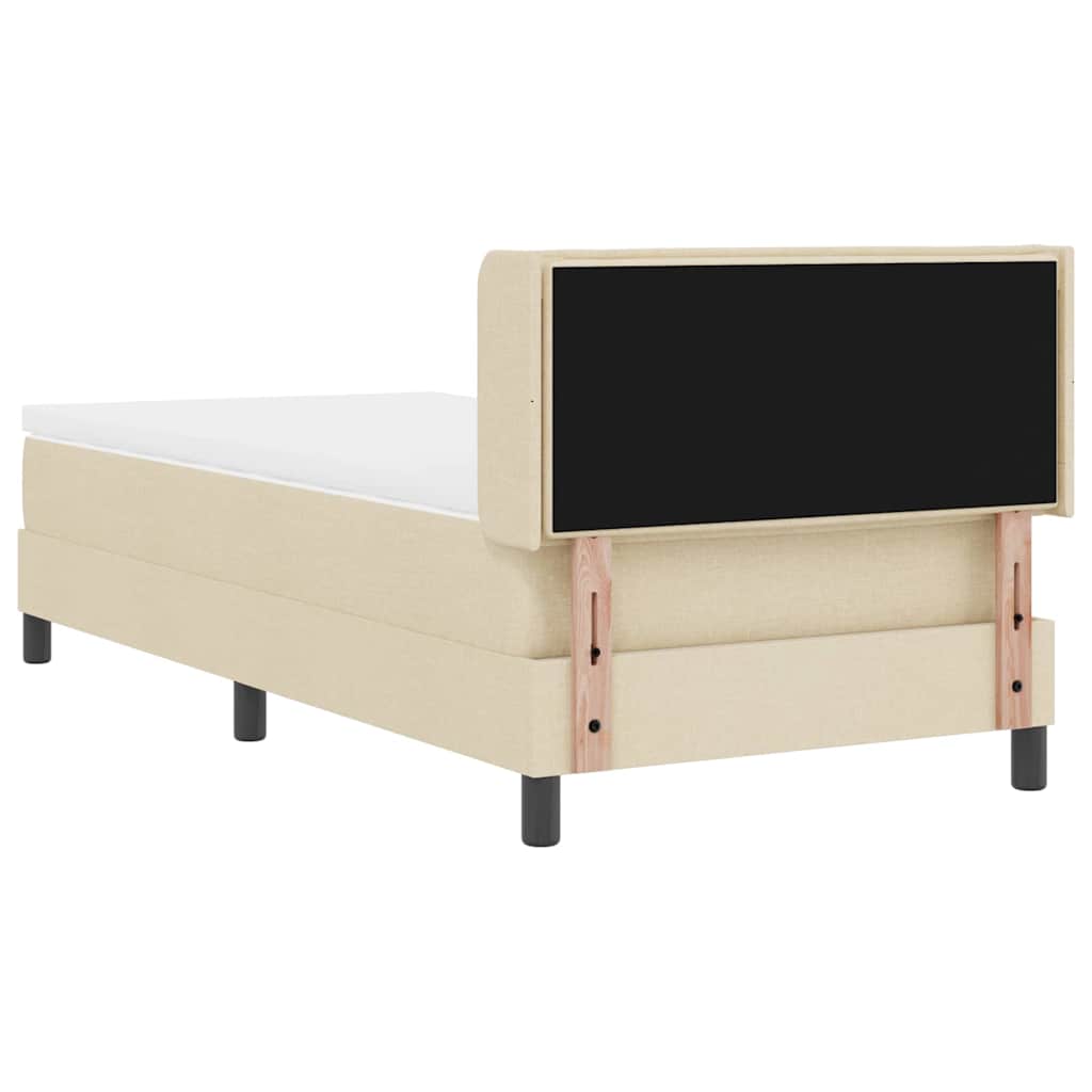 Letto a molle con testiera Crema 200 x 90 cm Tessuto | homemem39