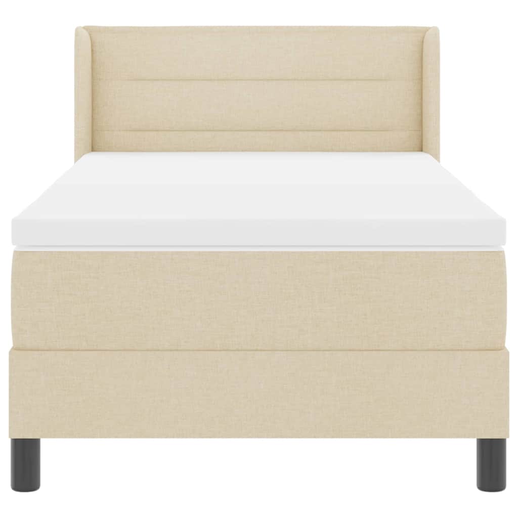 Letto a molle con testiera Crema 200 x 90 cm Tessuto | homemem39
