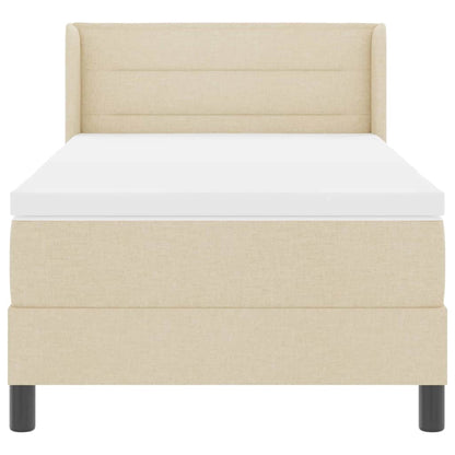 Letto a molle con testiera Crema 200 x 90 cm Tessuto | homemem39