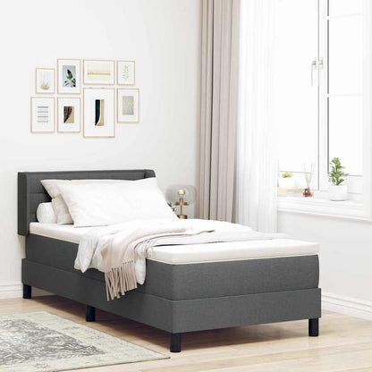 Letto box spring con materasso Grigio scuro 100 x 200 cm