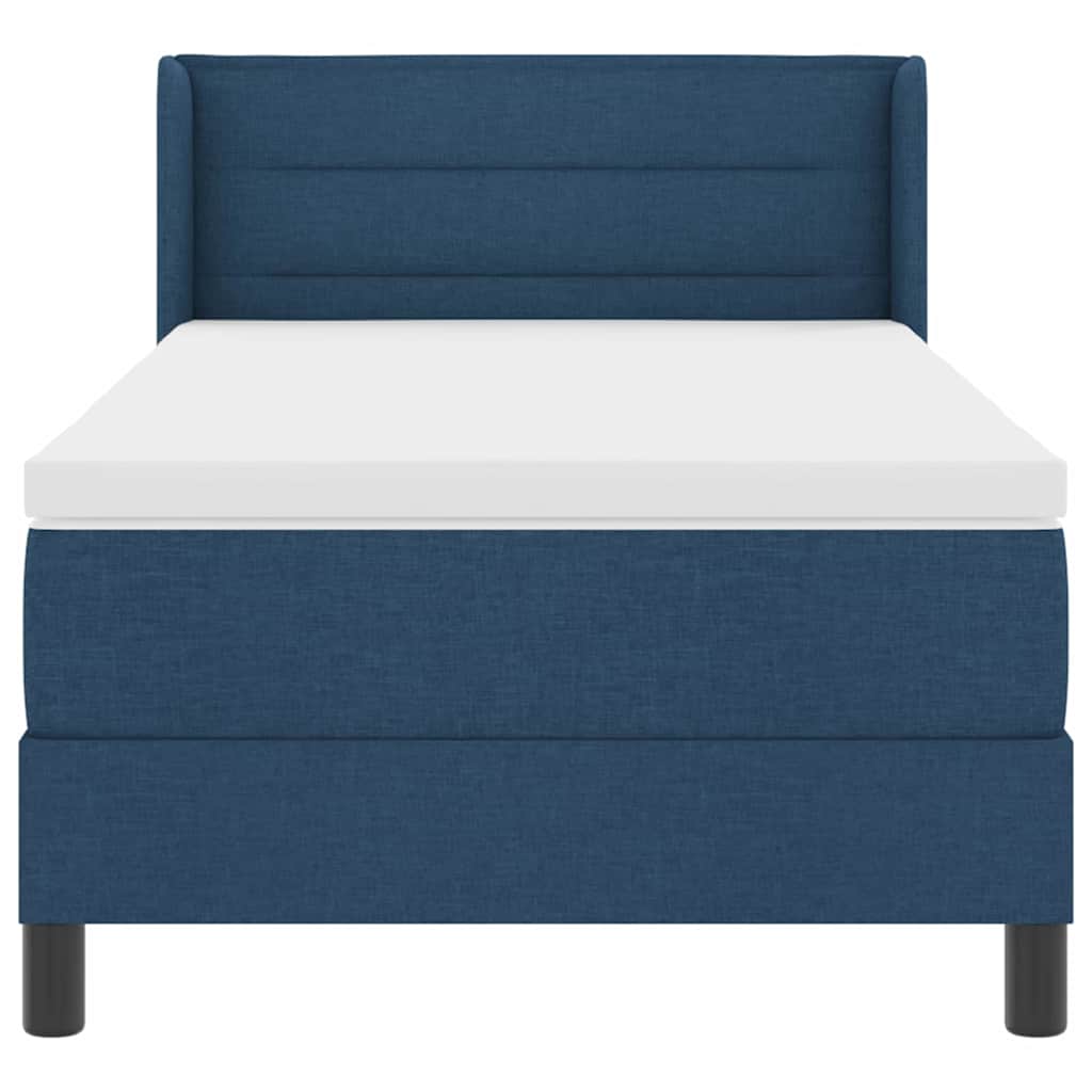 Letto a molle con testiera Blu 200 x 100 cm Tessuto | homemem39