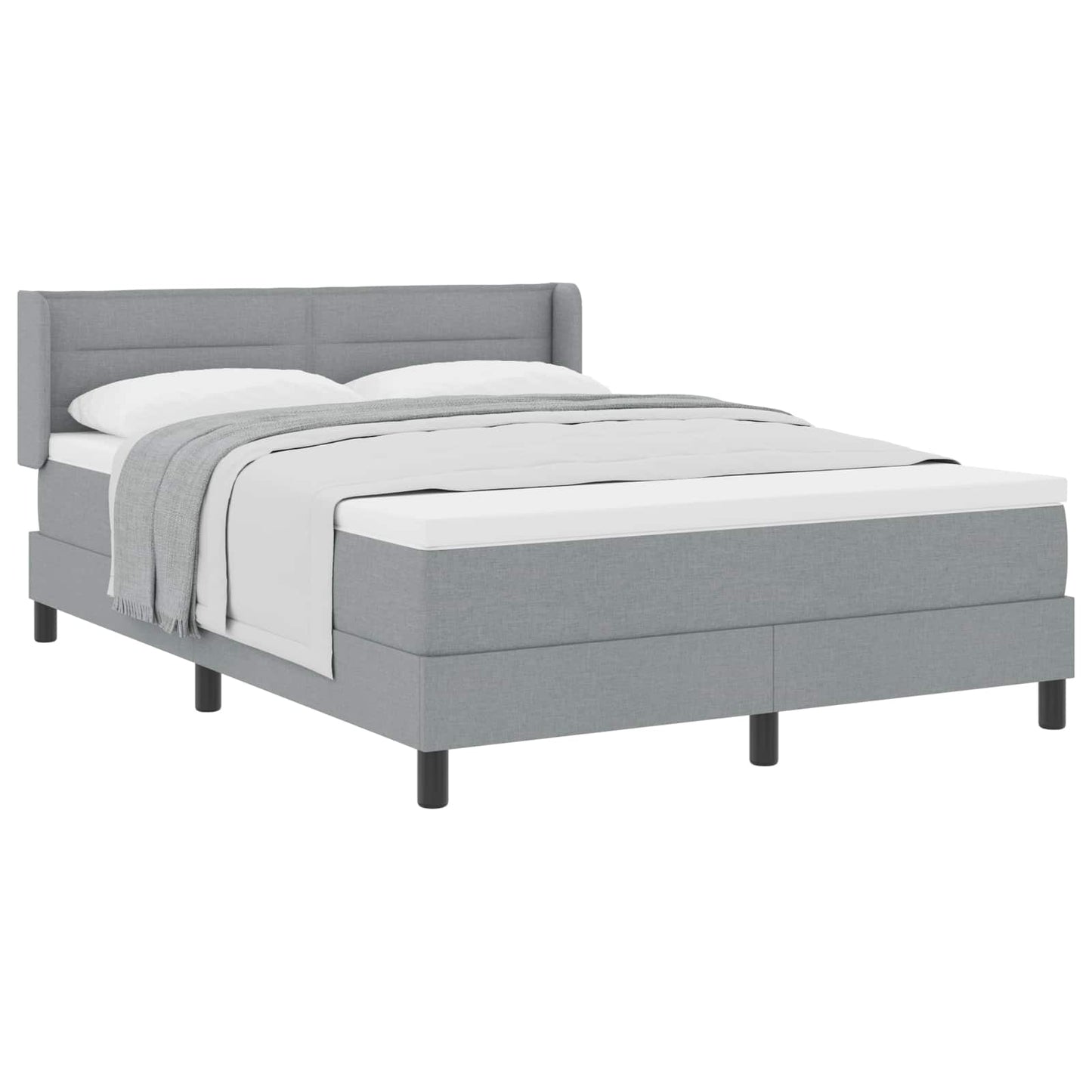 Letto a molle con testiera Grigio chiaro 190 x 140 cm Tessuto | homemem39