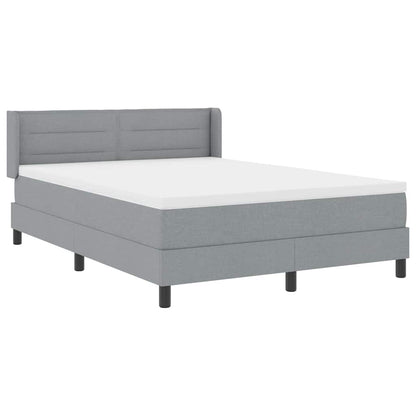 Letto a molle con testiera Grigio chiaro 190 x 140 cm Tessuto