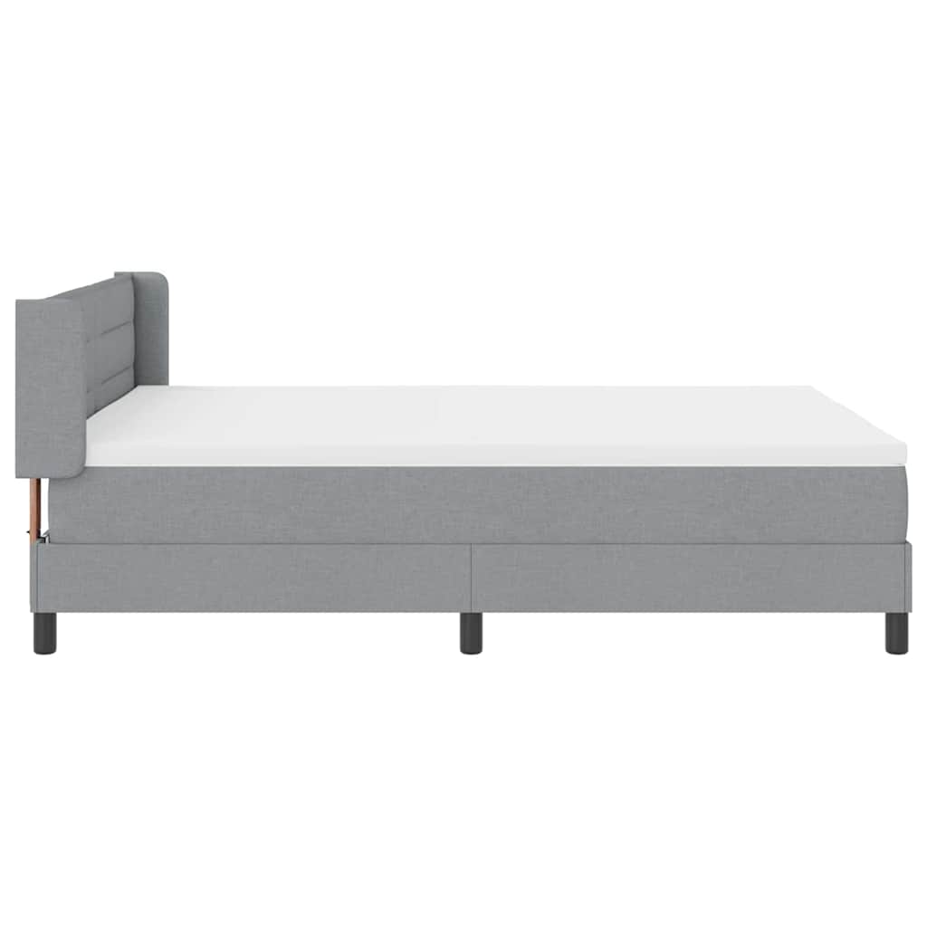 Letto a molle con testiera Grigio chiaro 190 x 140 cm Tessuto | homemem39