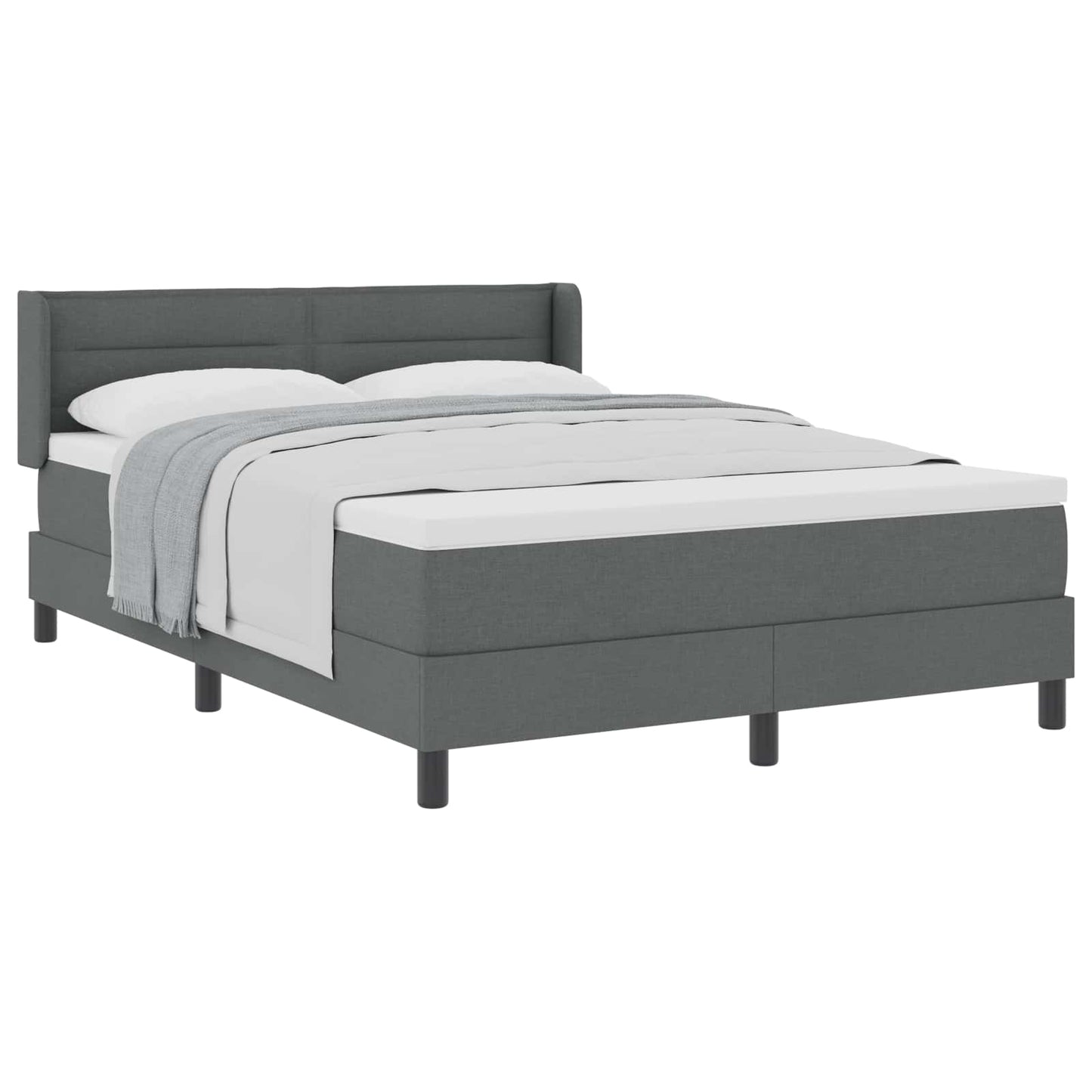 Letto a molle con testiera Grigio scuro 190 x 140 cm Tessuto | homemem39