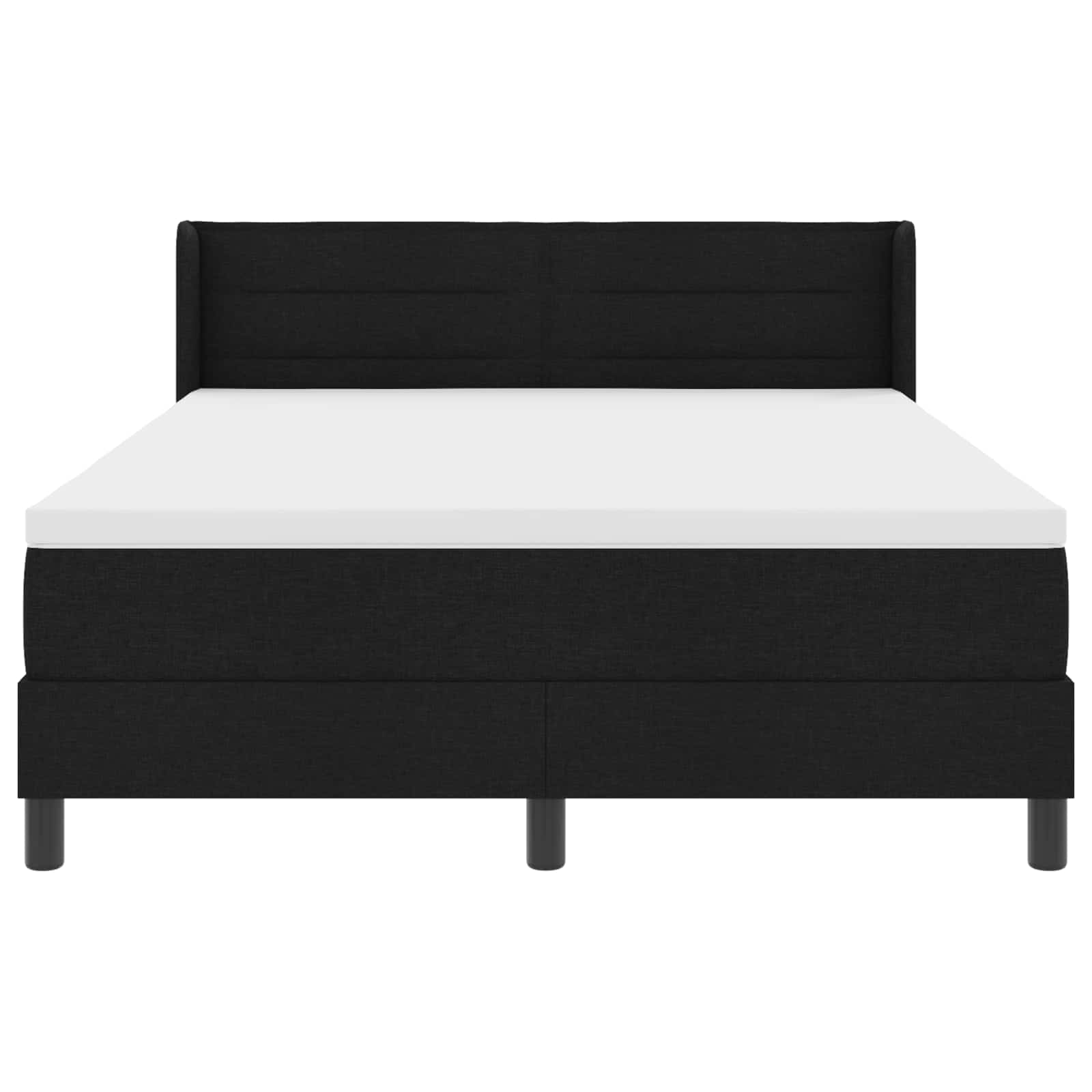 Letto a molle con testiera Nero 190 x 140 cm Tessuto | homemem39