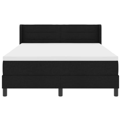 Letto a molle con testiera Nero 190 x 140 cm Tessuto | homemem39