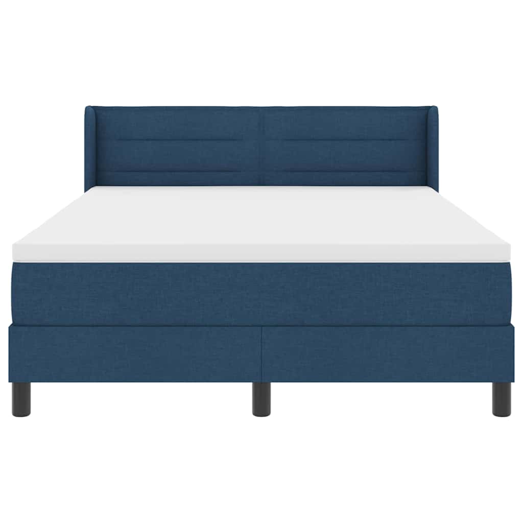 Letto a molle con testiera Blu 190 x 140 cm Tessuto | homemem39