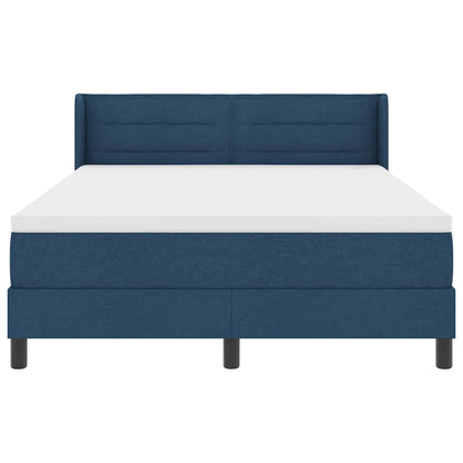 Letto a molle con testiera Blu 190 x 140 cm Tessuto | homemem39