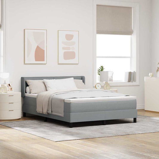 Letto a molle con testiera Grigio chiaro 200 x 140 cm Tessuto | homemem39