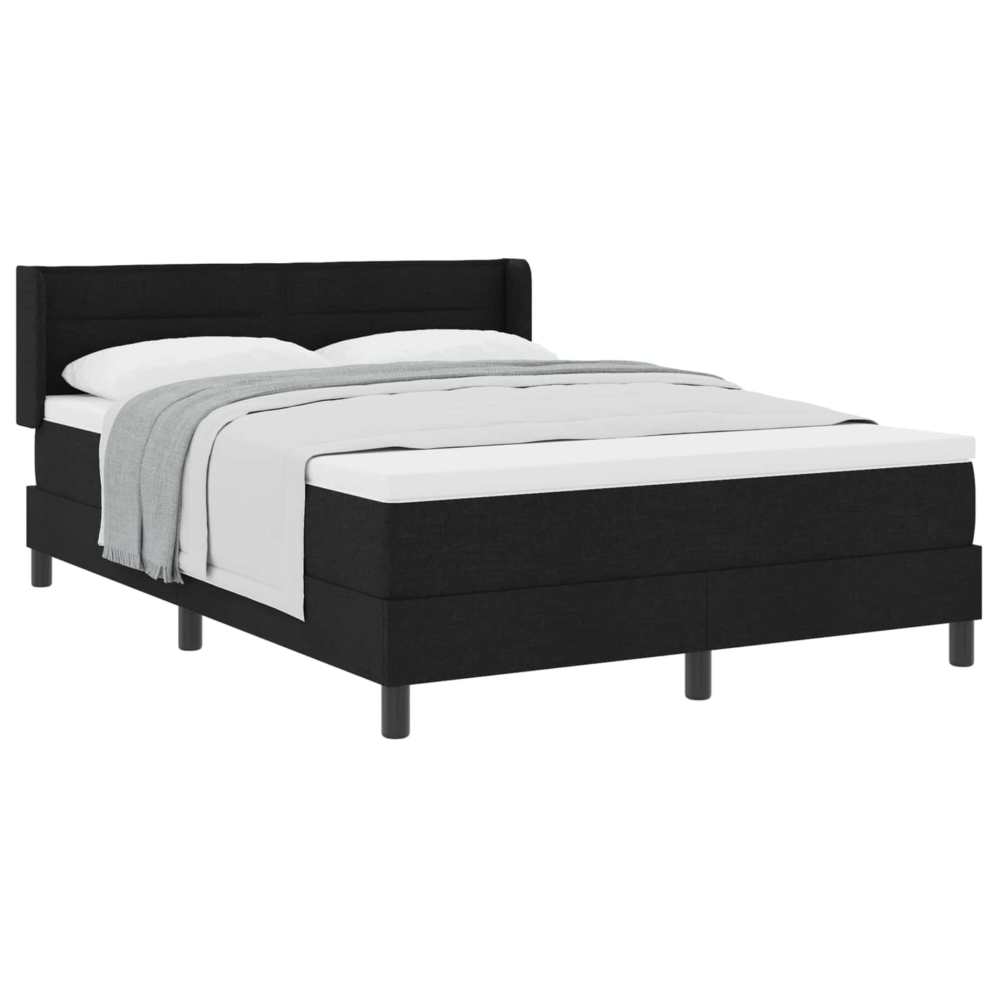 Letto a molle con testiera Nero 200 x 140 cm Tessuto | homemem39