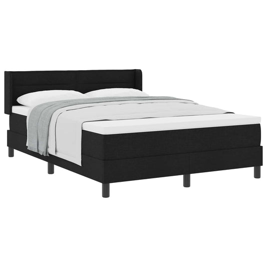 Letto a molle con testiera Nero 200 x 140 cm Tessuto | homemem39