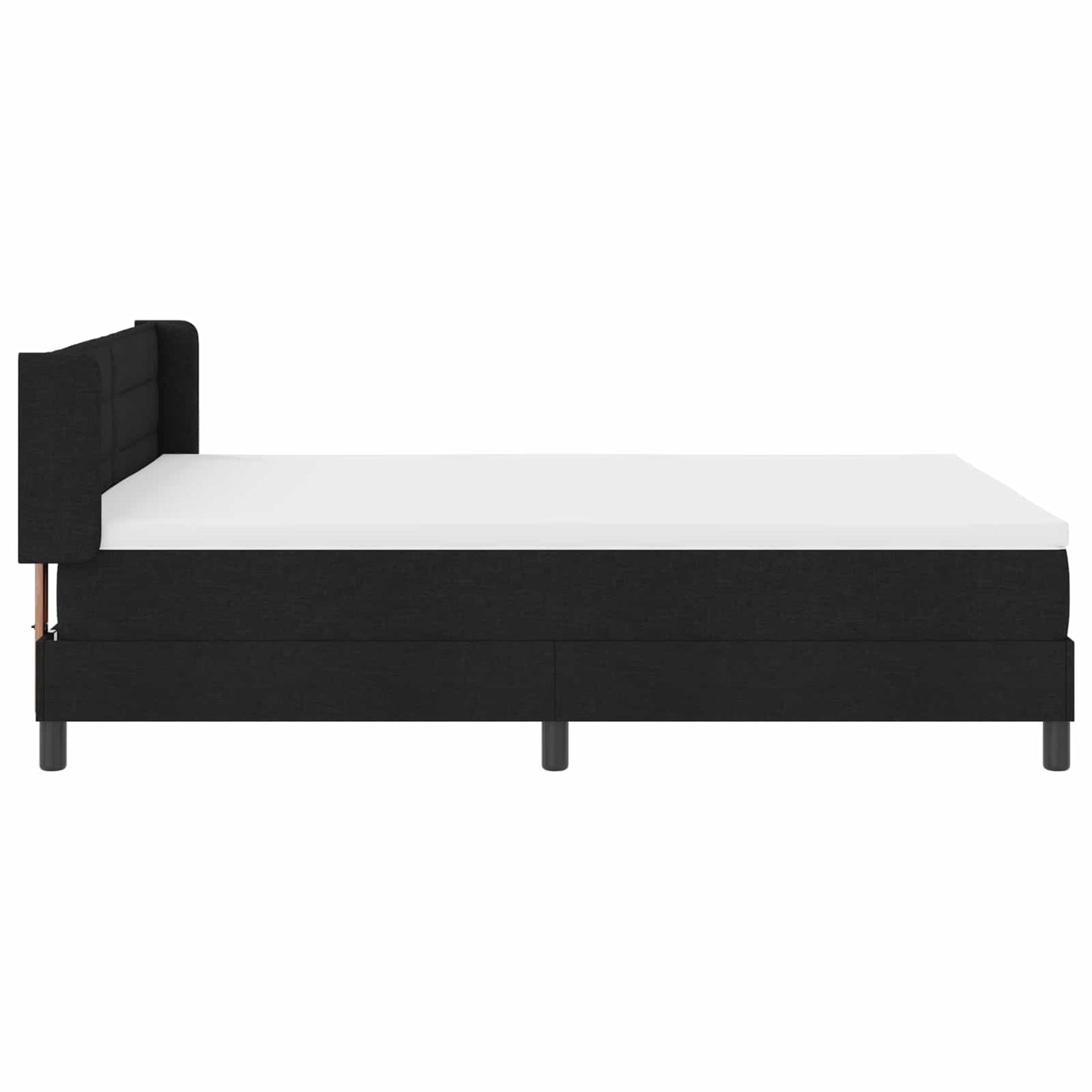 Letto a molle con testiera Nero 200 x 140 cm Tessuto | homemem39