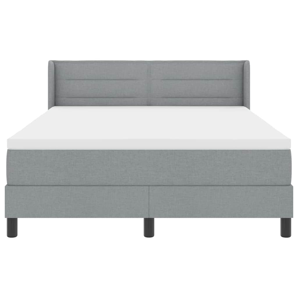 Letto a molle con testiera Grigio chiaro 200 x 160 cm Tessuto | homemem39
