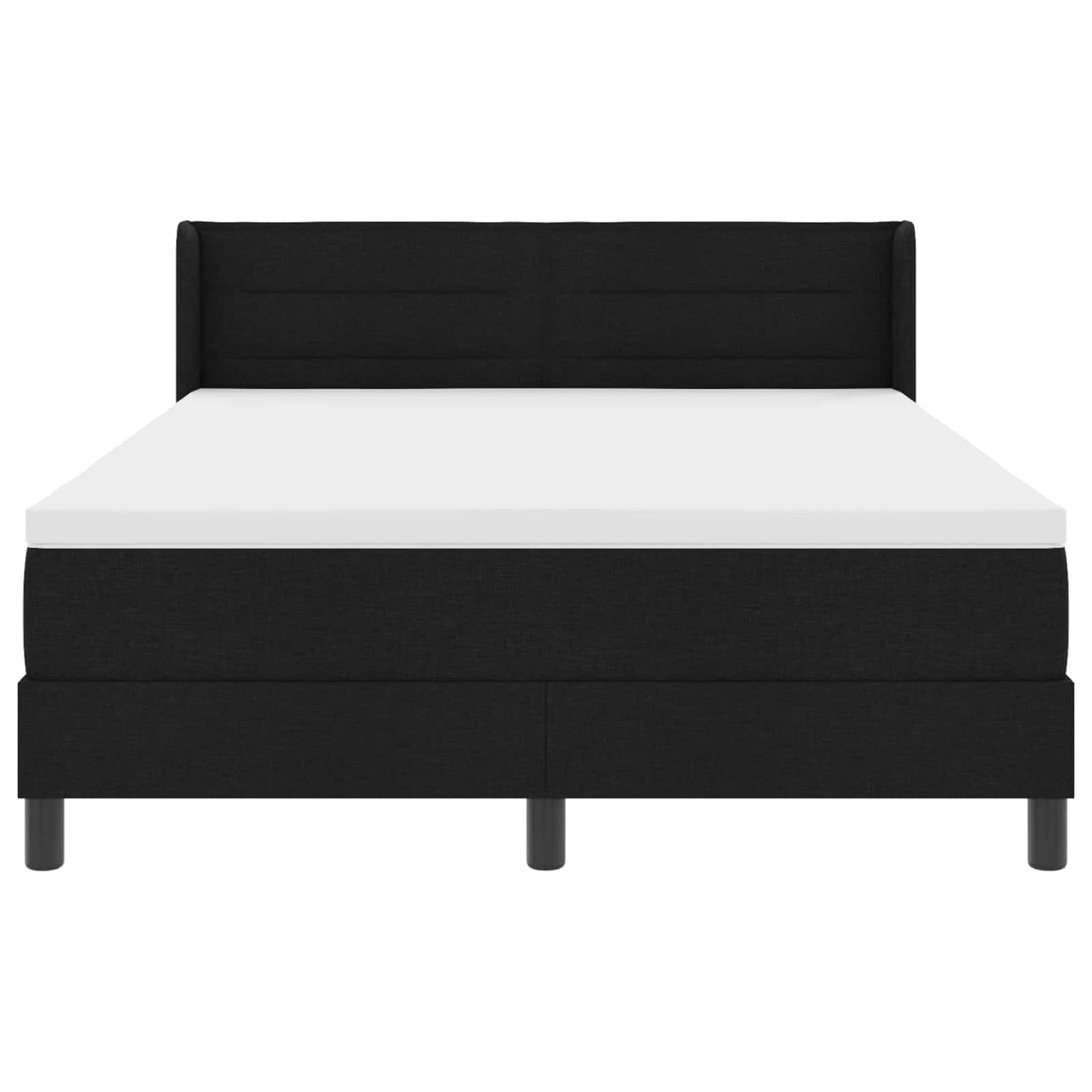 Letto a molle con testiera Nero 200 x 160 cm Tessuto