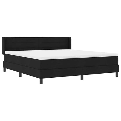 Letto a molle con testiera Nero 200 x 180 cm Tessuto | homemem39