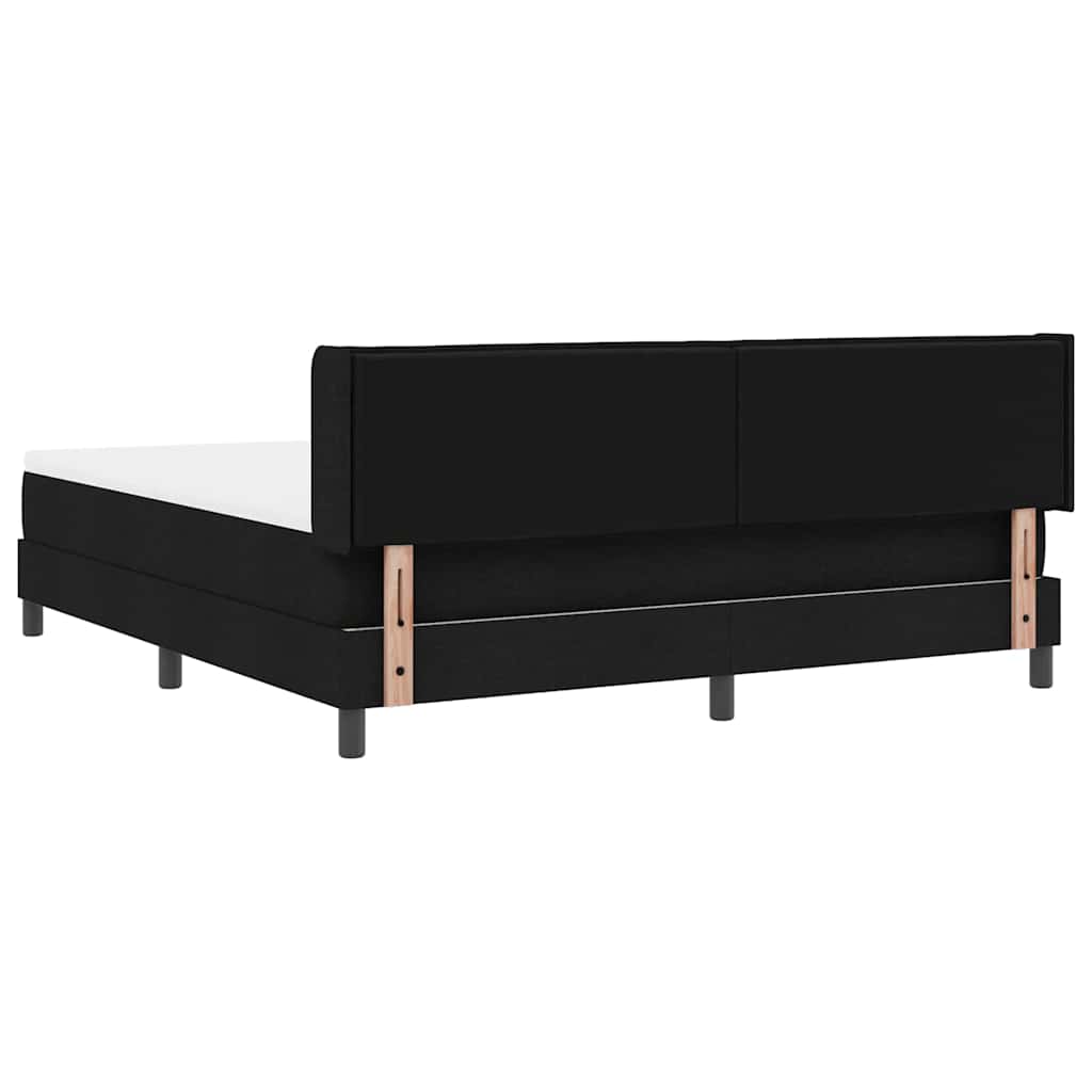 Letto a molle con testiera Nero 200 x 180 cm Tessuto | homemem39