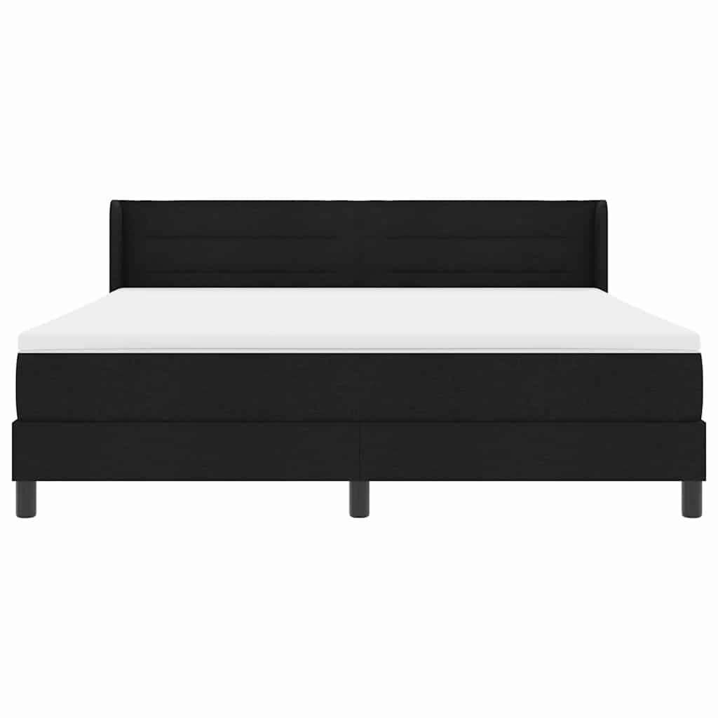 Letto a molle con testiera Nero 200 x 180 cm Tessuto | homemem39