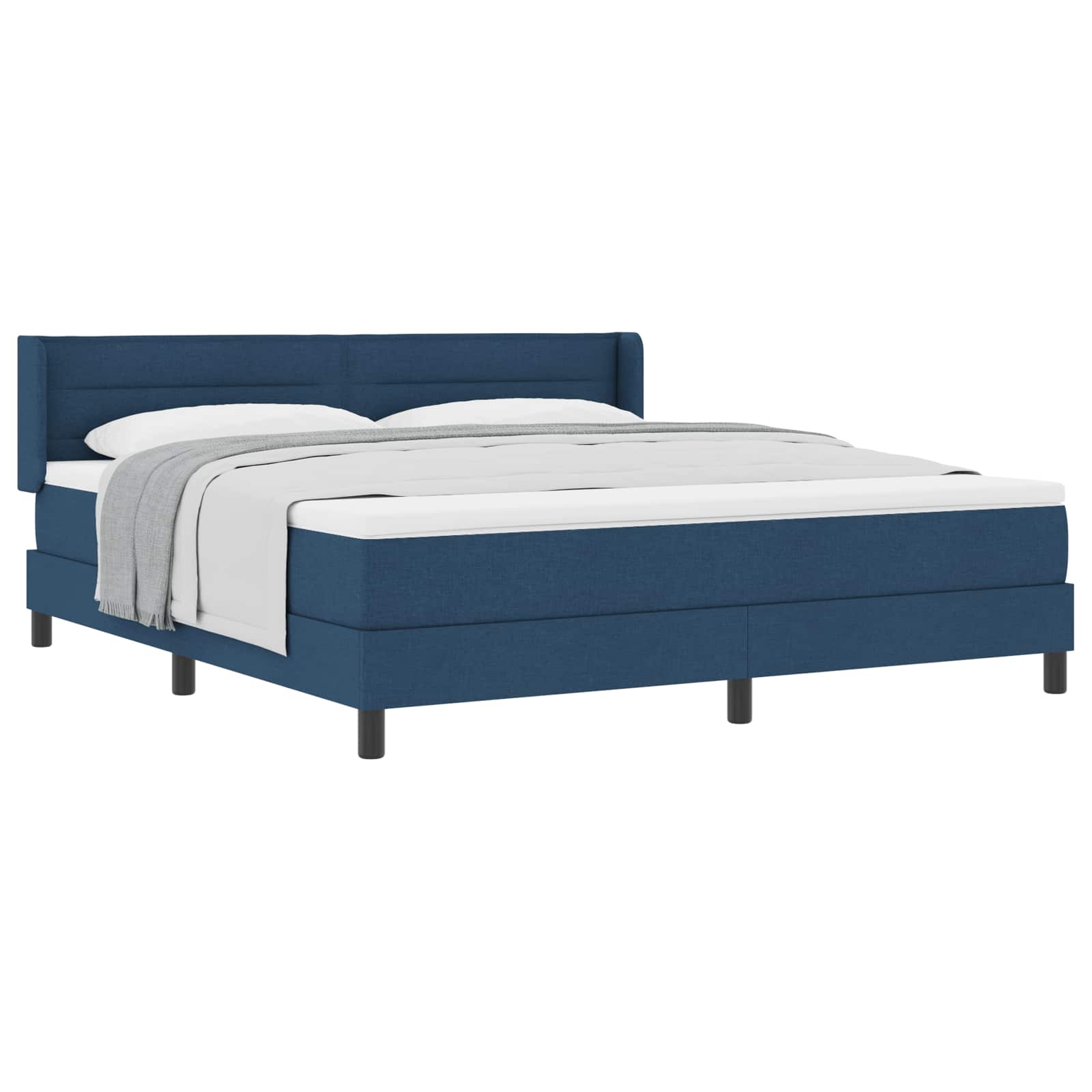 Letto a molle con testiera Blu 200 x 180 cm Tessuto | homemem39