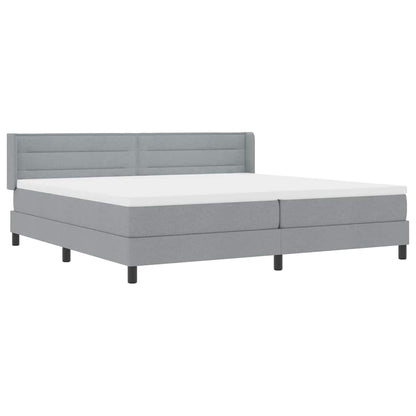 Letto a molle con testiera Grigio chiaro 200 x 200 cm Tessuto | homemem39