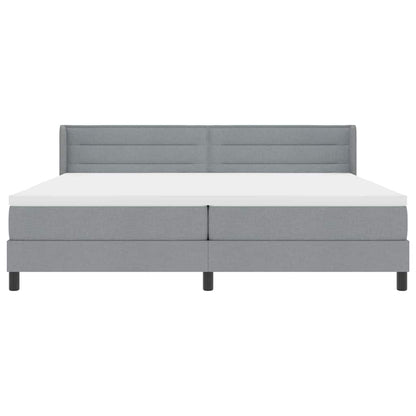 Letto a molle con testiera Grigio chiaro 200 x 200 cm Tessuto | homemem39
