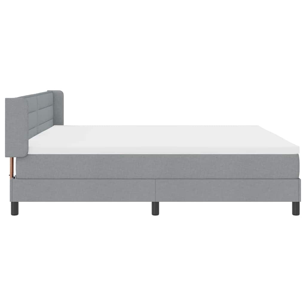Letto a molle con testiera Grigio chiaro 200 x 200 cm Tessuto | homemem39