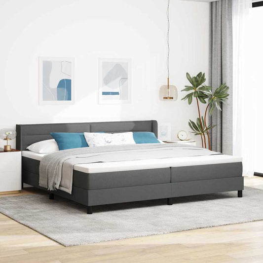 Letto a molle con testiera Grigio scuro 200 x 200 cm Tessuto | homemem39