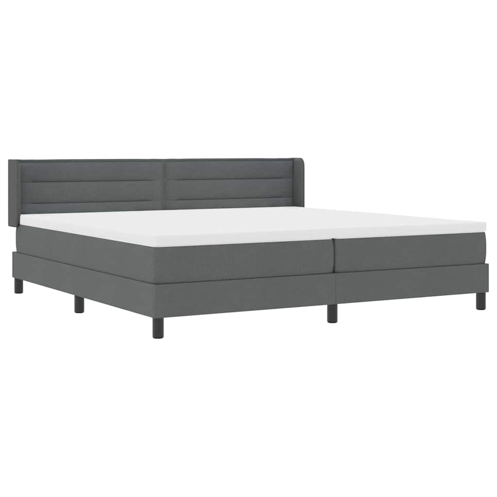 Letto a molle con testiera Grigio scuro 200 x 200 cm Tessuto | homemem39