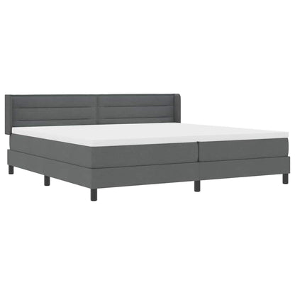 Letto a molle con testiera Grigio scuro 200 x 200 cm Tessuto | homemem39