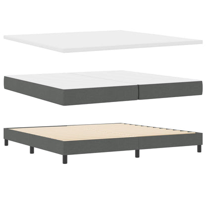 Letto a molle con testiera Grigio scuro 200 x 200 cm Tessuto | homemem39