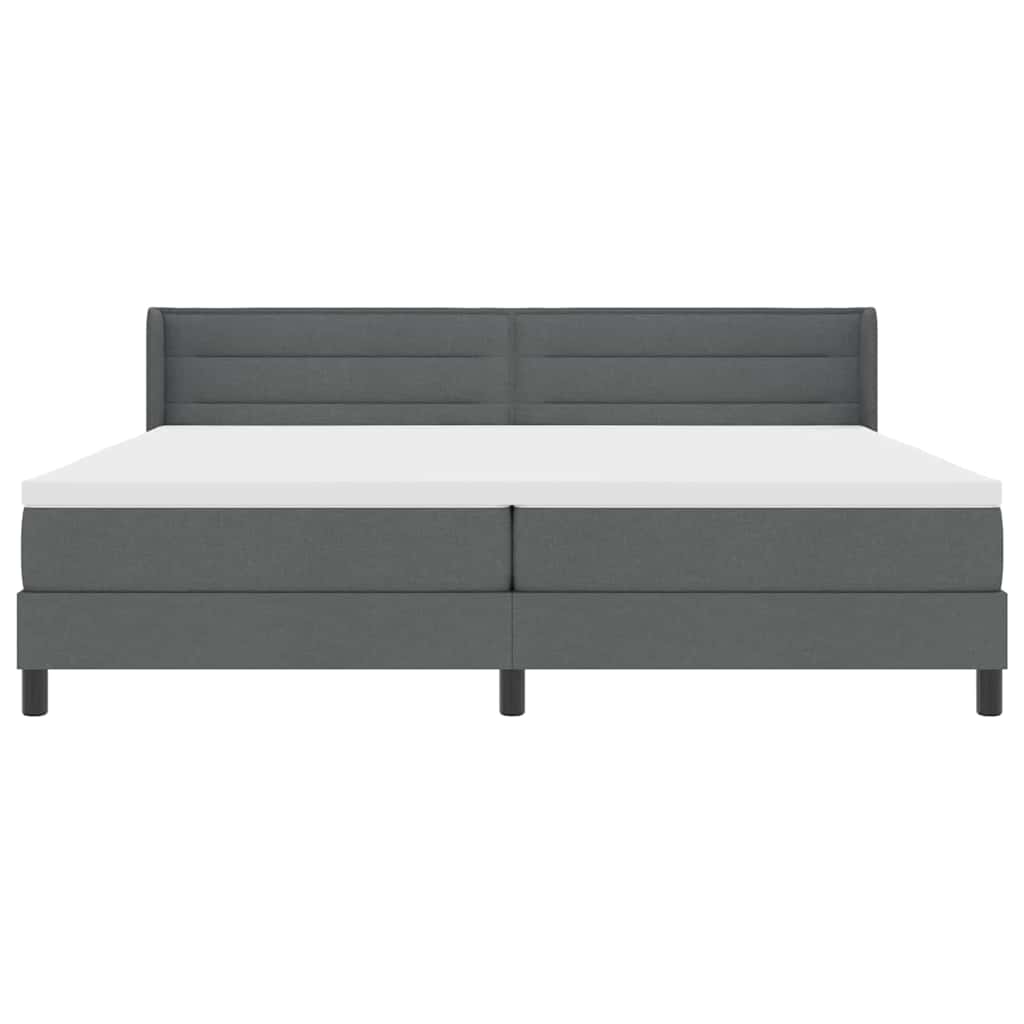 Letto a molle con testiera Grigio scuro 200 x 200 cm Tessuto | homemem39