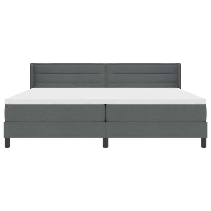 Letto a molle con testiera Grigio scuro 200 x 200 cm Tessuto | homemem39