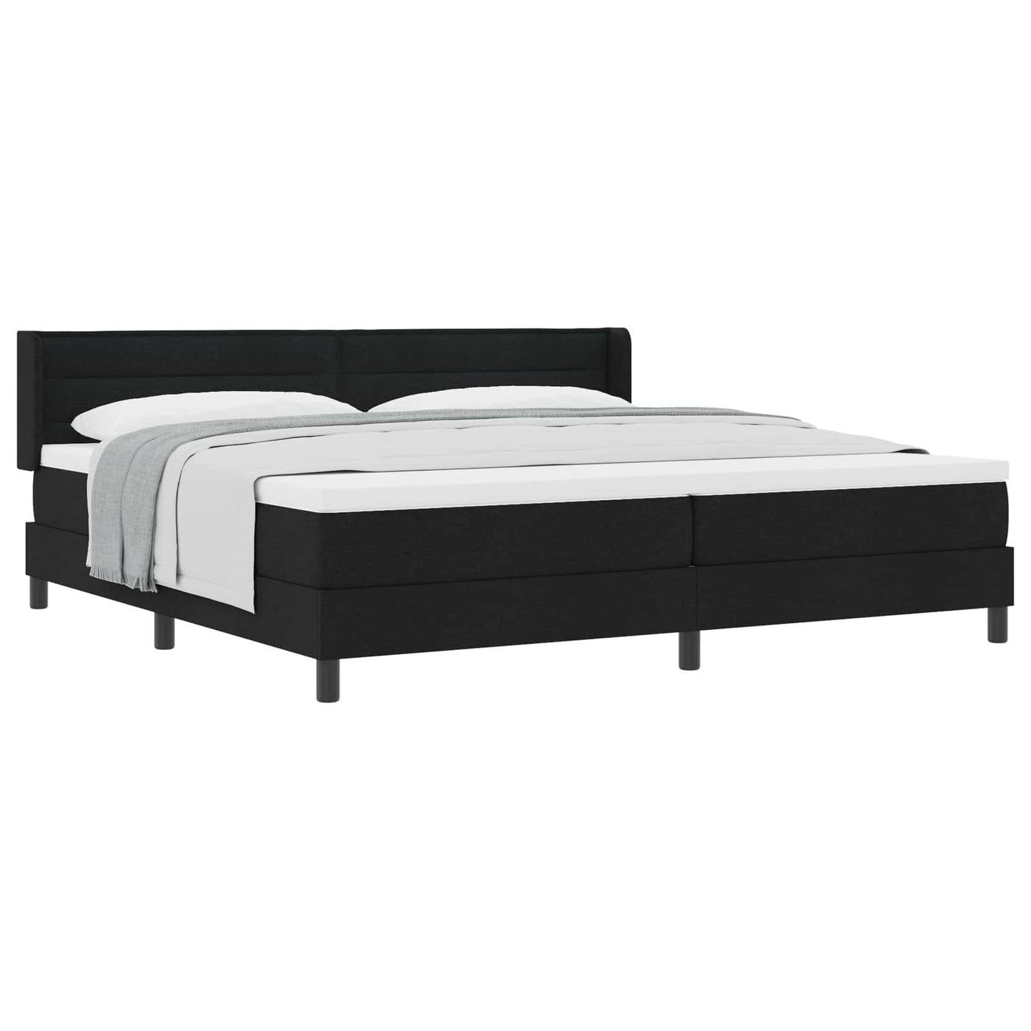 Letto a molle con testiera Nero 200 x 200 cm Tessuto | homemem39