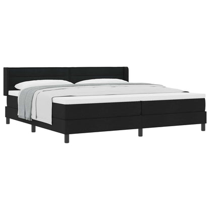 Letto a molle con testiera Nero 200 x 200 cm Tessuto | homemem39