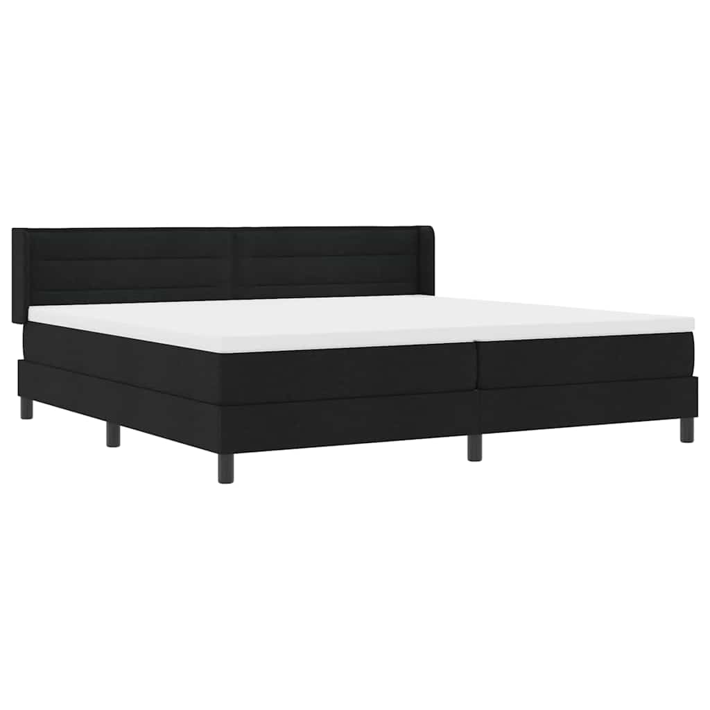 Letto a molle con testiera Nero 200 x 200 cm Tessuto | homemem39