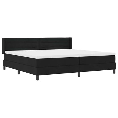Letto a molle con testiera Nero 200 x 200 cm Tessuto | homemem39