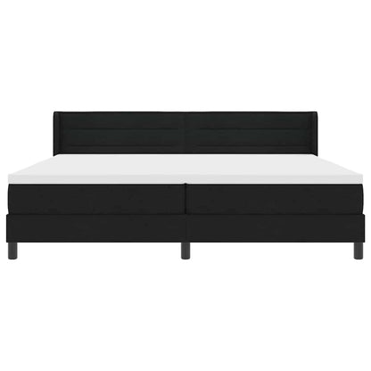 Letto a molle con testiera Nero 200 x 200 cm Tessuto | homemem39