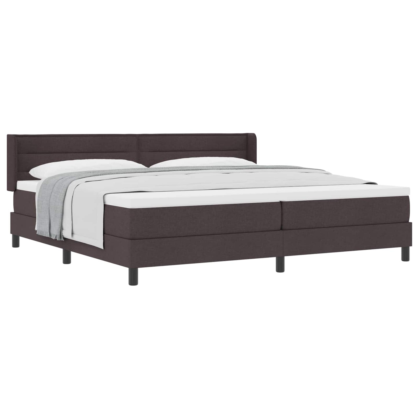 Letto a molle con testiera Marrone Scuro 200 x 200 cm Tessuto | homemem39