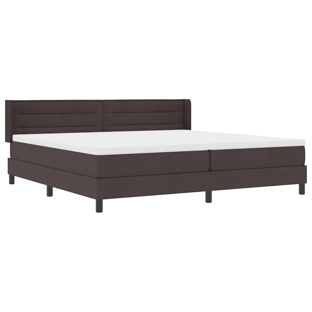 Letto a molle con testiera Marrone Scuro 200 x 200 cm Tessuto | homemem39
