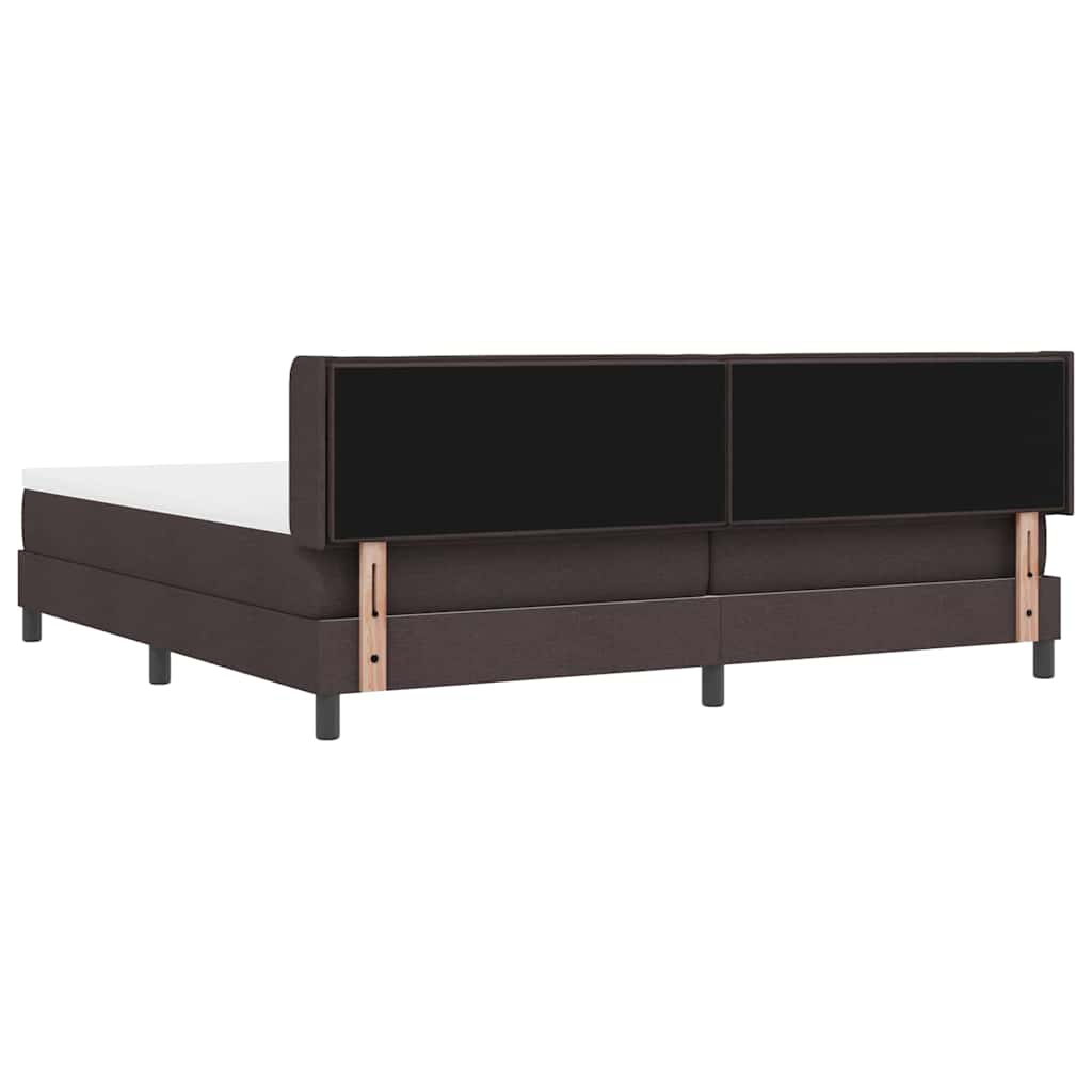Letto a molle con testiera Marrone Scuro 200 x 200 cm Tessuto | homemem39