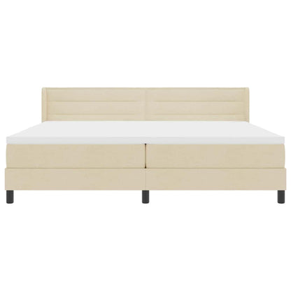 Letto a molle con materasso Crema 200 x 200 cm Tessuto | homemem39