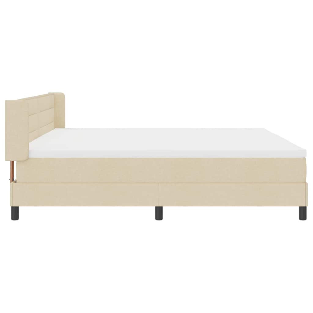 Letto a molle con materasso Crema 200 x 200 cm Tessuto | homemem39