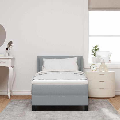 Letto a molle con testiera Grigio chiaro 190 x 90 cm Tessuto | homemem39