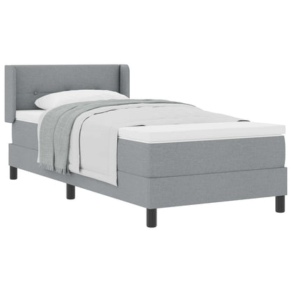 Letto a molle con testiera Grigio chiaro 190 x 90 cm Tessuto | homemem39