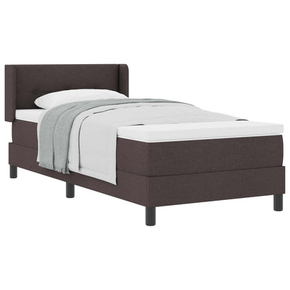 Letto a molle con testiera Marrone Scuro 190 x 90 cm Tessuto | homemem39