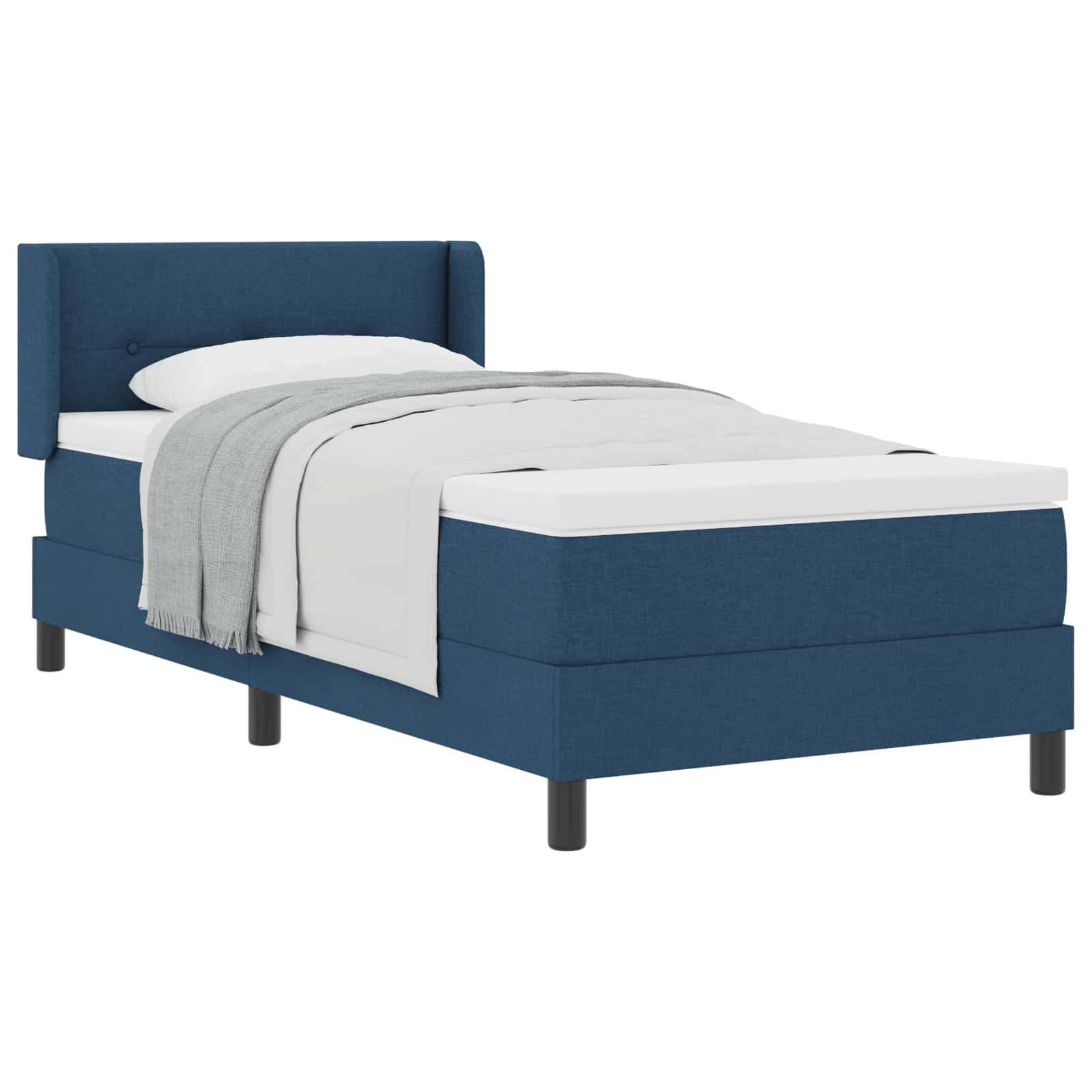 Letto a molle con testiera Blu 190 x 90 cm Tessuto | homemem39