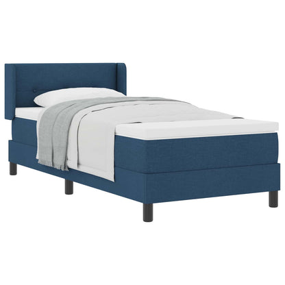 Letto a molle con testiera Blu 190 x 90 cm Tessuto | homemem39