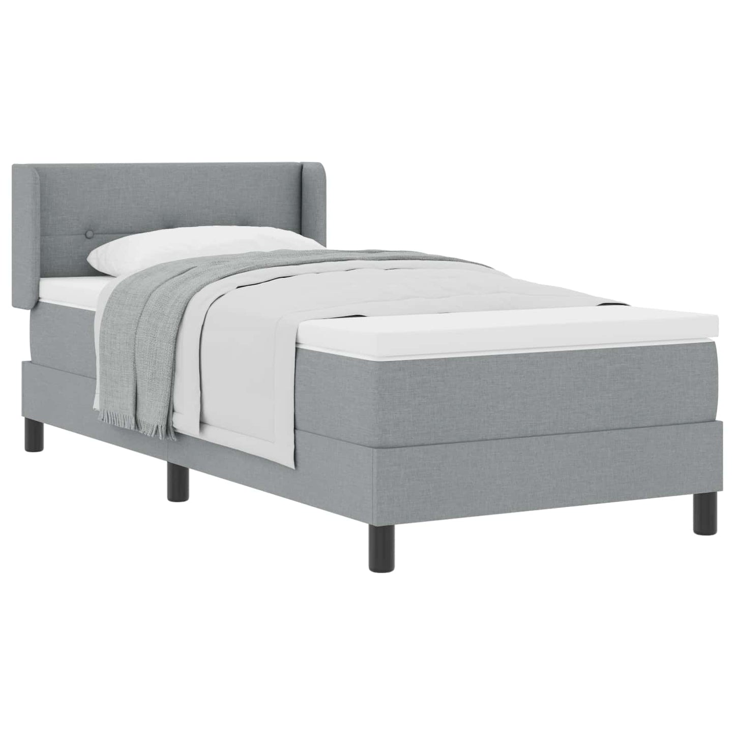 Letto a molle con testiera Grigio chiaro 200 x 90 cm Tessuto | homemem39
